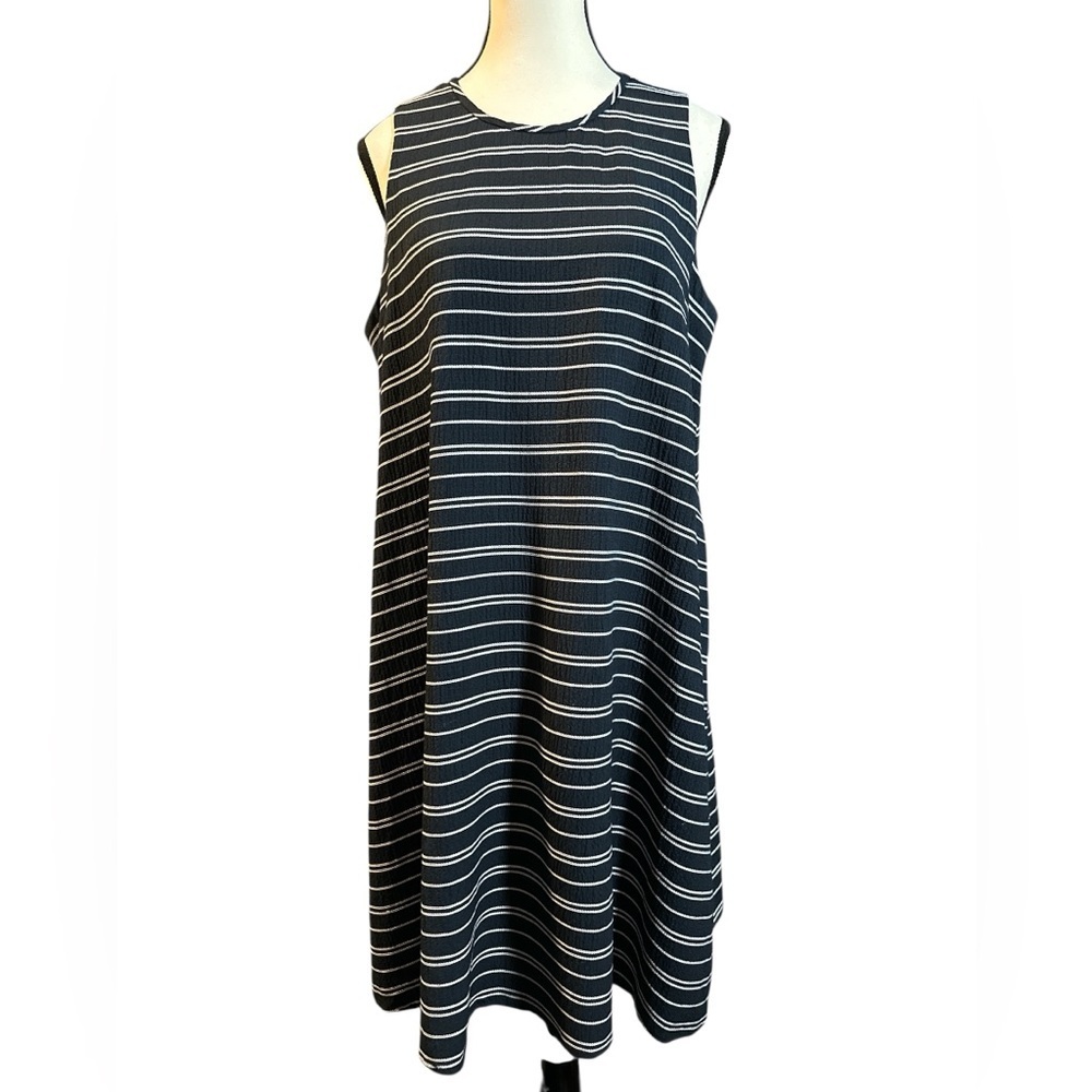 Tommy Hilfiger Navy and White Striped Mini Dress